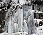 Frozen waterfall on the Seward Highway, near Turnagain Arm, Anchorage, Alaska