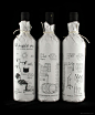 软纸丝网包装的限量Filirea gi酒-瓶贴插图描绘葡萄酒从收获到装瓶的过程