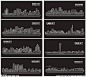 城市线描 矢量建筑景观