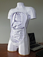 Geometric Paper Torso with Removable Organs sculpture paper geometric body anatomy 