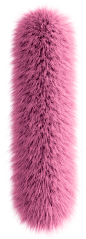 Pink 3D Fluffy Letter I