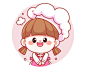 Free Vector | Happy cute girl chef smiling banner logo cartoon art illustration