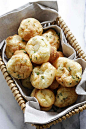 Chive popovers with Parmesan cheese.