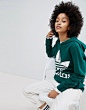 adidas Originals adicolor Trefoil Hoodie In Green at asos.com : Discover Fashion Online