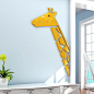 长颈鹿卡通3D立体墙贴画客厅背景墙壁贴纸幼儿园房间墙角墙面装饰