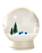 圣诞节圣诞球玻璃球玻璃罩免抠透明元素_PSD分层文件：