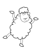 孩子的滑稽的绵羊动画片动物着色页，可打印的自由