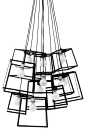 Eleven Piece Frame Cluster, Black contemporary pendant lighting