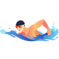 千库网_扁平卡通亚运会运动人物男人在游泳_元素编号13709662