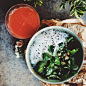 Organic soy vermicelli, boiled swiss chard, mixed baby greens, cannellini beans with lemon juice, tamari and a sprinkle of sesame seeds + freshly squeezed OJ 