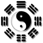 "太极八卦图", 同时也是"道教"的象征符号. 
"太极八卦"：由"太极"和"八卦"两部分组成组成。"太极" 即为"天地未开、混沌未分、阴阳之前的状态"。"两仪"即为" 太极的阴、阳二仪"。