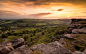 General 1920x1200 nature landscape rock hill sunset field