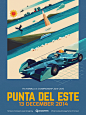 Formula E Championship Posters : I worked on the the illustrations for the Qualcomm Posters of the FIA Formula E Championship 2014-2015. The design direction was to use the country’s flag as the starting point for each poster. The flag elements are presen