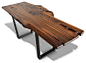 "Brown Beauty": Live-Edge Modern Dining Table with Steel Base, Black modern-dining-tables