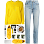 A fashion look from November 2016 featuring yellow sweater, high waisted jeans and mustard yellow shoes. Browse and shop related looks.