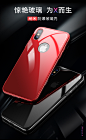 iPhoneX手机壳苹果X新款玻璃iPone全包防摔套8x镜面红色ipx女潮黑-tmall.com天猫
