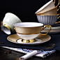 骨瓷咖啡杯套装 欧式简约家用英式下午茶杯 个性陶瓷金边红茶杯-淘宝网