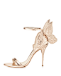 Sophia Webster Chiara Butterfly Wing Ankle-Wrap Sandal, Gold