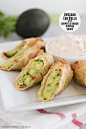 Avocado Egg Rolls with Chipotle Ranch Dipping Sauce | www.tasteandtellblog.com