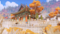 Overwatch - Busan - Temple, Simon Fuchs : This is some environment work I did on the Busan map for Blizzard Entertainment's Overwatch. I was responsible for taking this area from the block out stage to the final product together with Helder Pinto. In thes