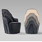 Original design armchair / fabric / leather / plywood COUTURE by F. Färg & E. Blanche  BD Barcelona Design