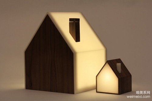 大小房子感应台灯 分割两地创意趣味台灯设...