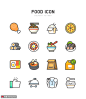 紫菜包饭鸡腿寿司披萨蛋炒饭食品标识UI图标 icon图标 扁平图标