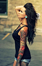 Beautiful long hair, awesome tattoos