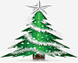 绿色立体星星圣诞树植物元素