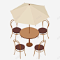 遮阳伞下面的圆桌与凳子 露天 餐桌 饭桌 元素 免抠png 设计图片 免费下载 页面网页 平面电商 创意素材