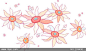 橙色创意花卉植物图案矢量图