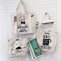 CIYEBABY 趣味手绘印花帆布袋购物袋手拎斜跨包 日本订单复古可爱-淘宝网