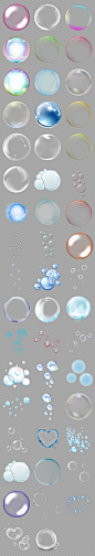 透明多彩泡泡气泡水泡海报素材背景图片PNG