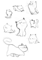 【每日手绘！上百个可爱猫咪的手绘表现形式】如何绘制可爱的猫咪，上百种可爱的风格表现方便你运用到各种设计场景中，例如插画、背景或者角色设计。#插画狂想# #优设每日手绘#
