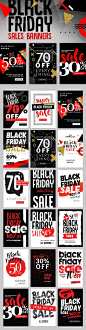 Black Friday Sales Banners Template PSD, Transparent PNG, Vector EPS, AI Illustrator: 