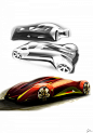 法拉利 概念车1600px手绘及模型图~
【全球最好的设计，尽在普象网（www.pushthink.com）】