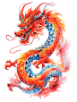 潮国创意中国风传统龙形象红龙龙年中国龙