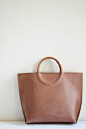 Hand Stitched Dark Brown Leather Tote Bag by ArtemisLeatherware