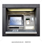 Automated teller machine close up isolated over white background - stock photo