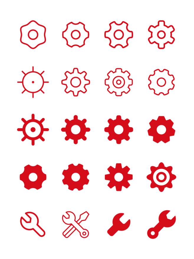 设置图标矢量扳手线条面性齿轮设定icon...