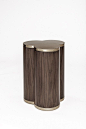 Walnut Side Table with Metal Accents DN1717: 