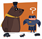 #欣赏##GIF# Tumblr网友caleatkinson创作“蝙蝠侠与罗宾熊”动图漫画。图1-4，大战小丑；图5-8，大战企鹅人。