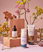 Flower Garden for LABEL Magazine : Still life editorial featuring organic cosmetics for LABEL Magazine