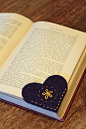 Felt heart bookmarks