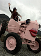 Pink Tractor-ish thing... This would so be mine if we had a farm! Lol