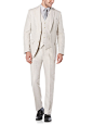 Linen Cotton Twill Suit Jacket : 54% Linen / 46% Cotton, Regular Fit, Twill Fabrication, Notched Lapel and single chest pocket, Front Flap Pockets, Two-Button Closure, Center Back Vent, Signature Perry Ellis Dot Lining, Pair with our Linen Cotton Suit Pan