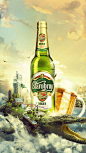 啤酒PS创意合成作品欣赏，来源自黄蜂网http://woofeng.cn/