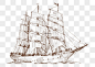 01132_一艘褐色的帆船简笔画高清PNG素材.jpg