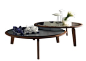 Bisten Coffee Table from Designlush - Mid-Century / Modern, Transitional Glass, Leather Coffee & Cocktail Table by New York Design Center