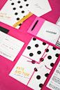 polka dot wedding invites